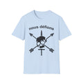 WW2 French Resistance Inspired T-Shirt Nous défions with skull and crossed bones