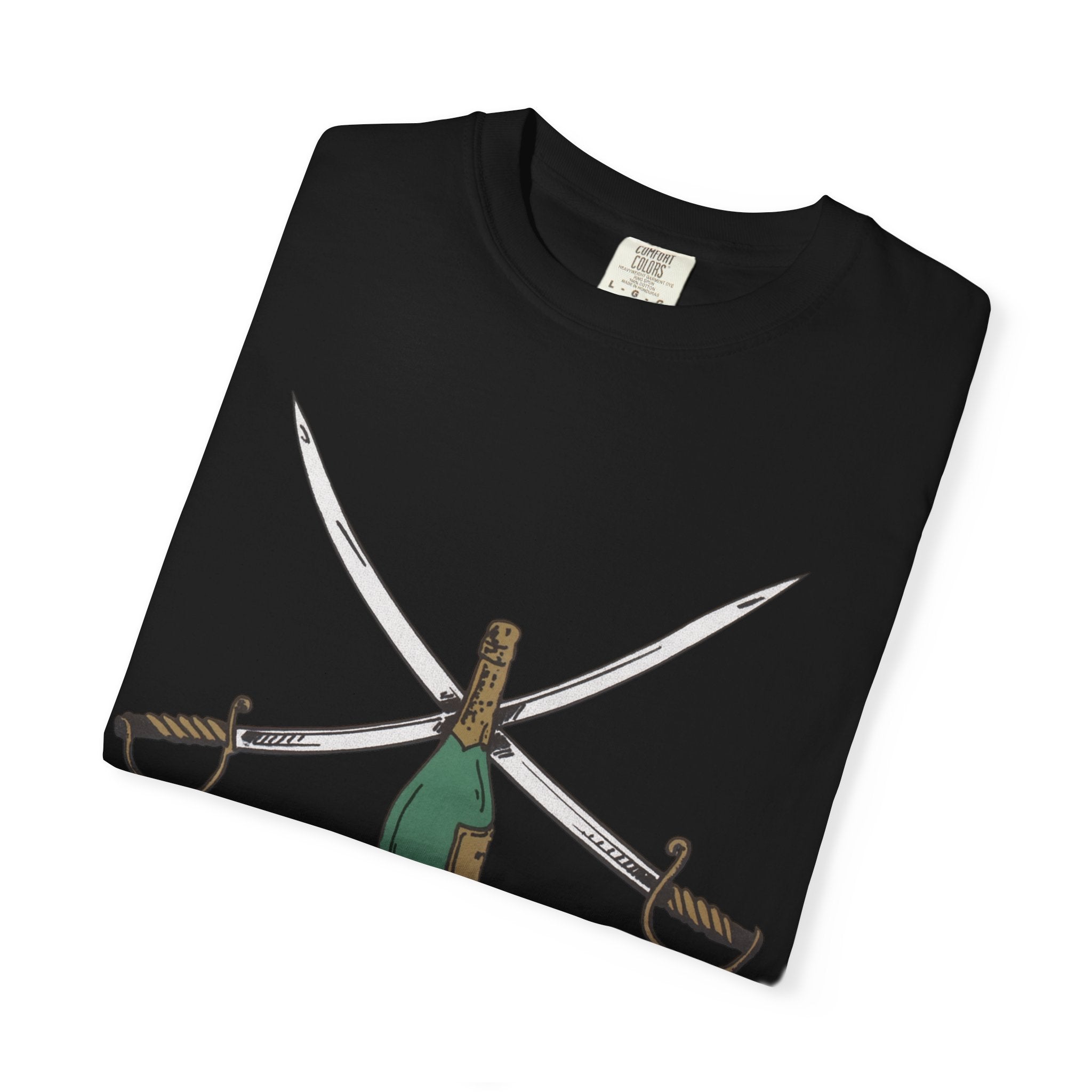 Champagne Sabering T-Shirt, Crossed Sabers & Bottle Graphic Tee