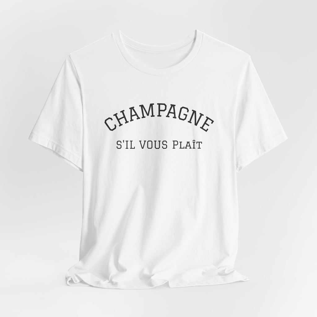 Champagne S'il Vous Plaît Tee | White Graphic T-Shirt