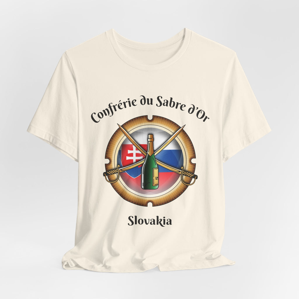 Slovakia Heritage, Sabering Society Slovak Crest T-Shirt, Champagne and Sabrage Heritage Design