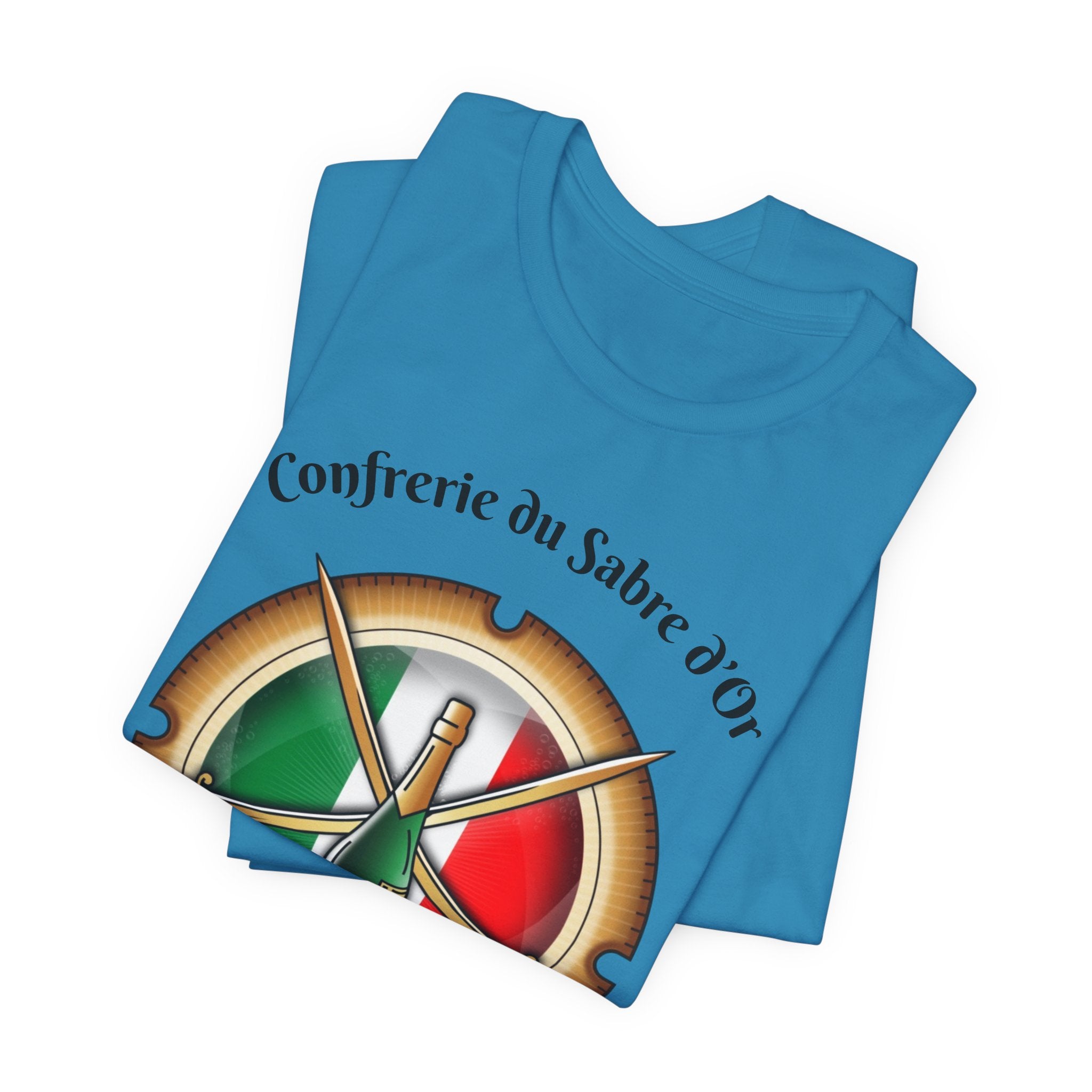 Italian Heritage T-Shirt, Confrérie du Sabre dOr France T-Shirt ,Champagne Sabering Society Emblem Tee