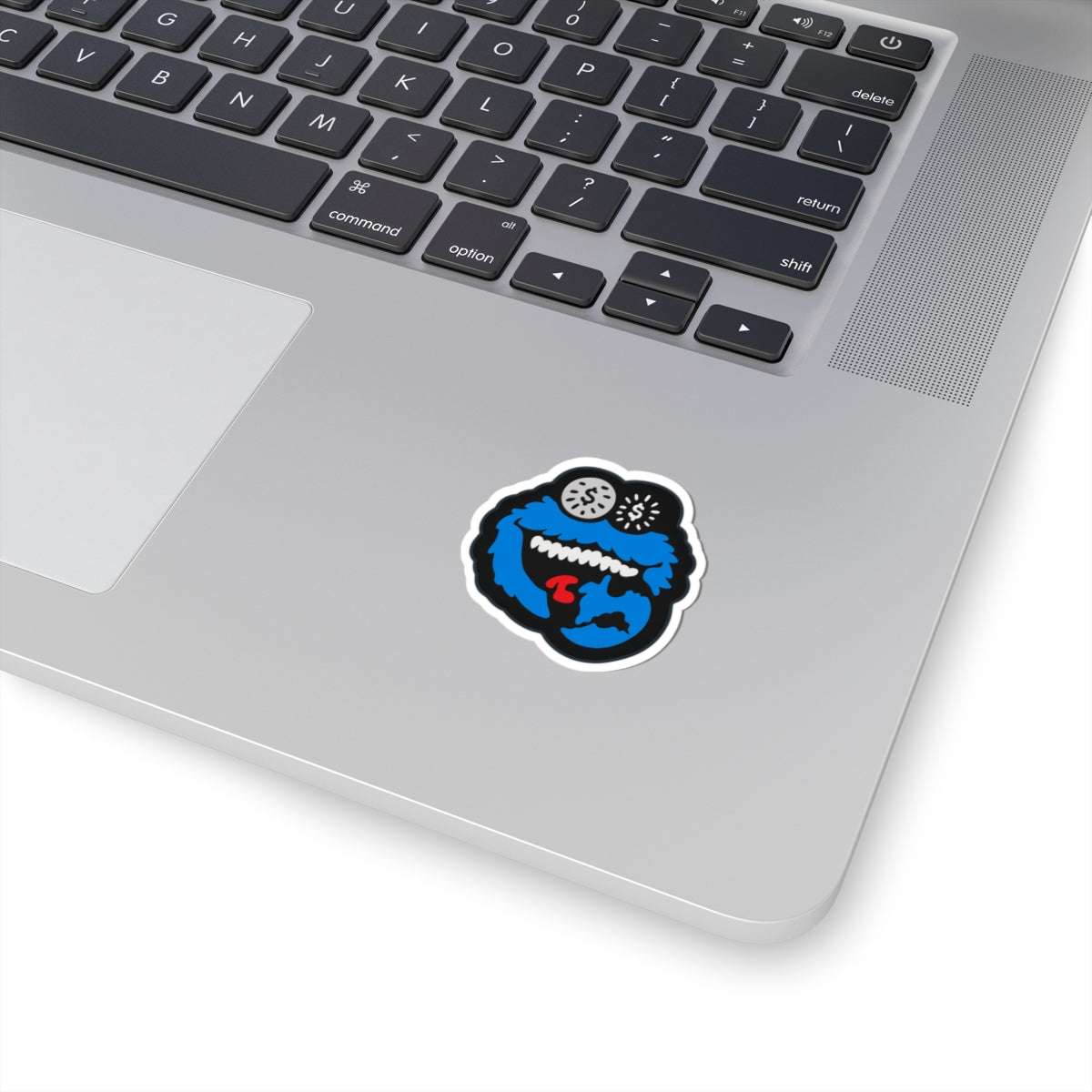 Blue Cookie Monster Face  Vinyl Sticker