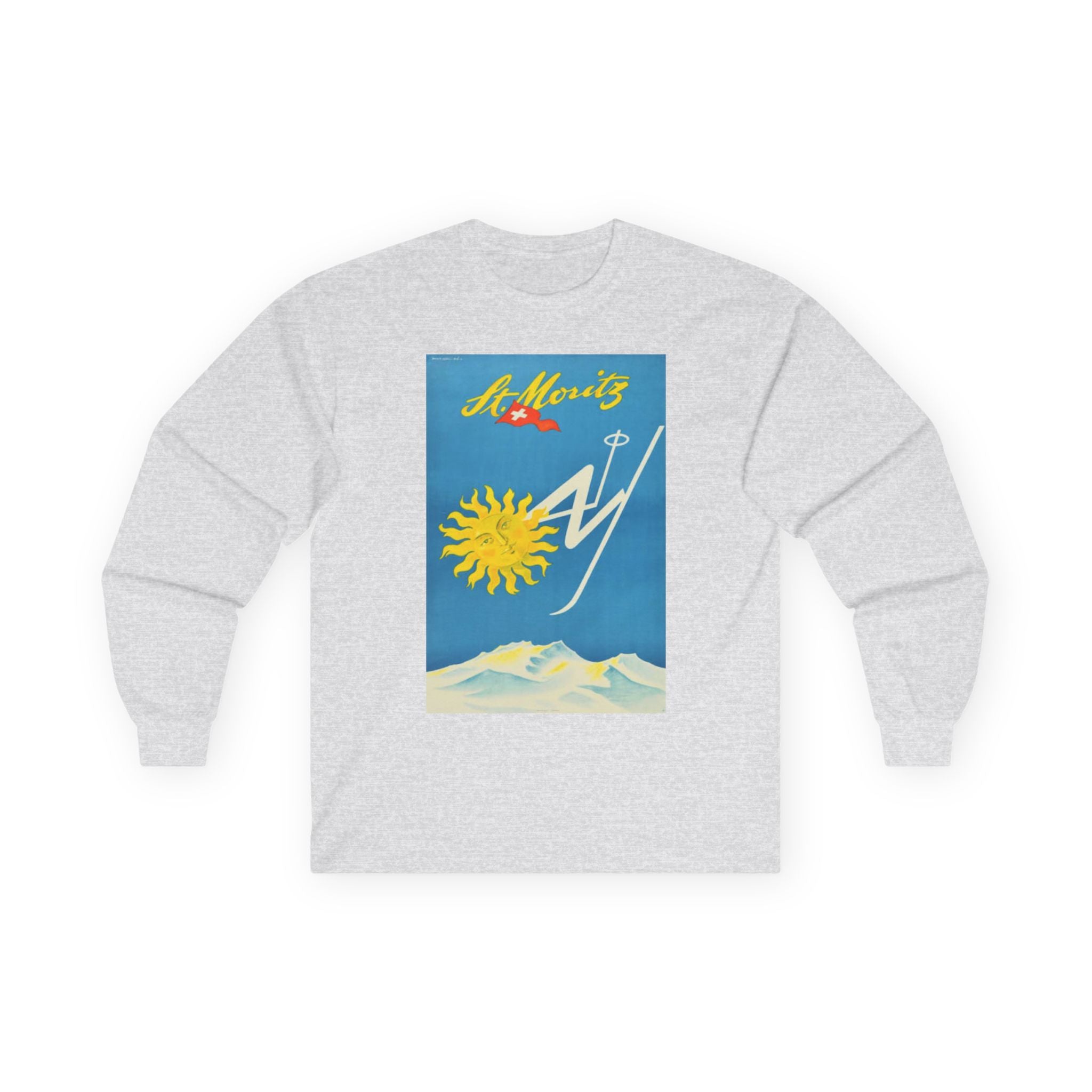 St. Moritz Ski Vintage Poster,  long sleeve T-shirt
