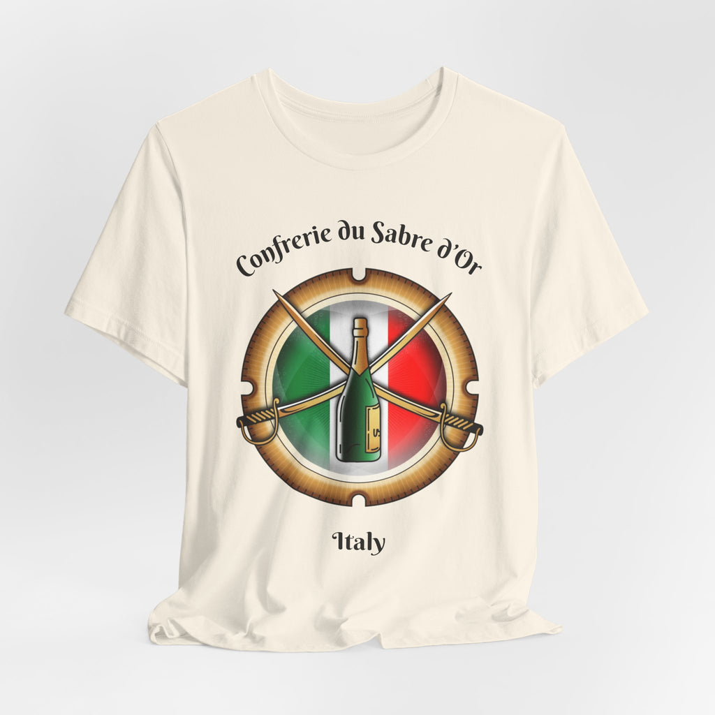 Italian Heritage T-Shirt, Confrérie du Sabre dOr France T-Shirt ,Champagne Sabering Society Emblem Tee