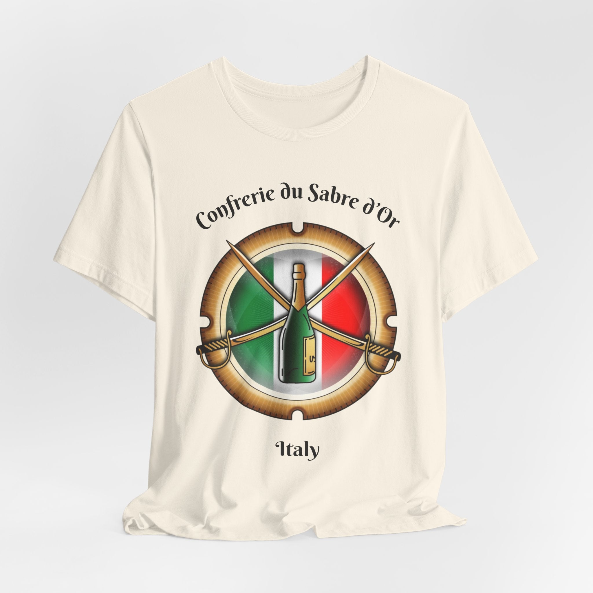 Italian Heritage T-Shirt, Confrérie du Sabre dOr France T-Shirt ,Champagne Sabering Society Emblem Tee