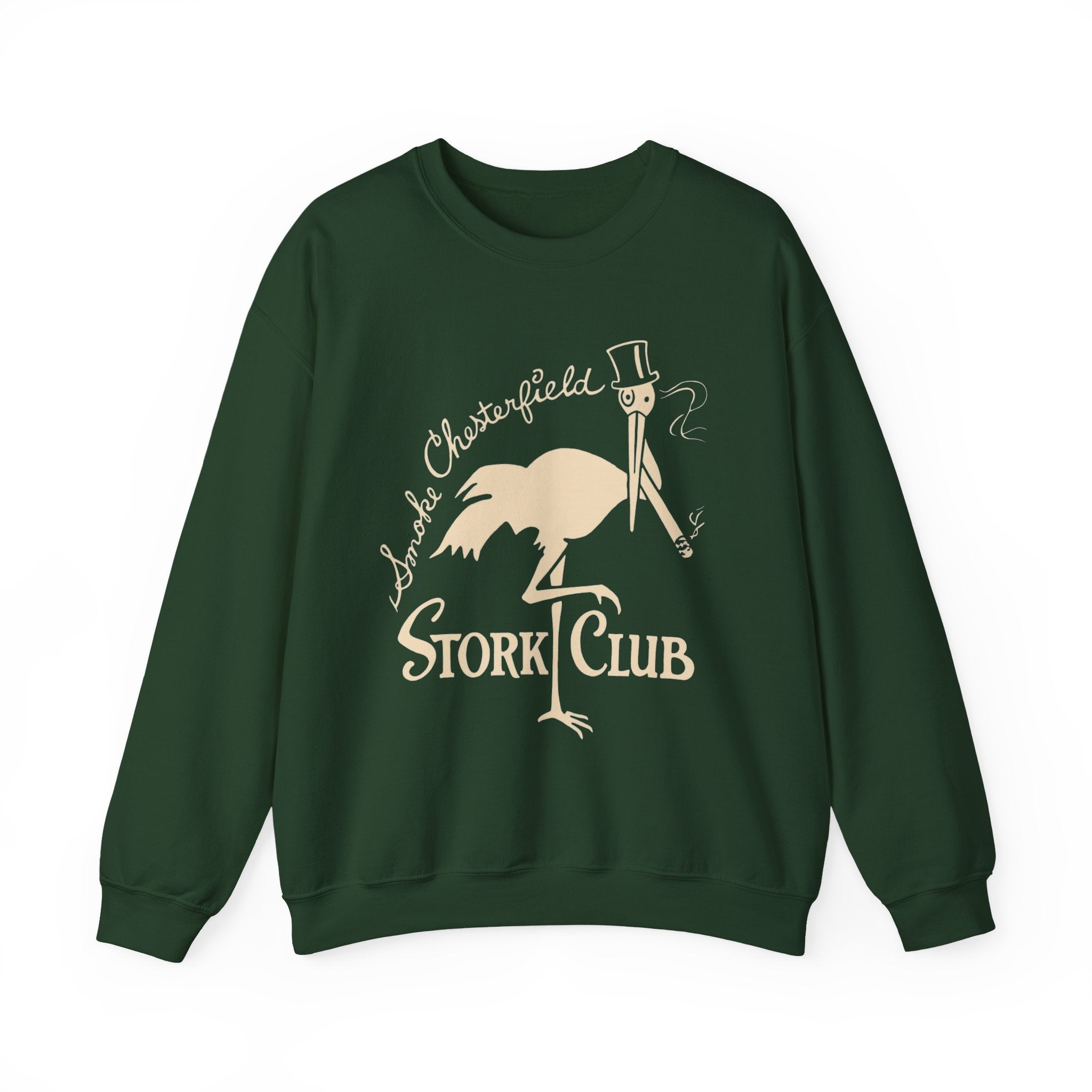Vintage Stork Club Sweatshirt | Vintage Stork with Top Hat and Cigar