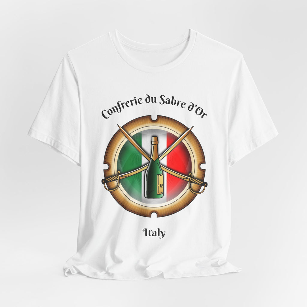 Italian Heritage T-Shirt, Confrérie du Sabre dOr France T-Shirt ,Champagne Sabering Society Emblem Tee