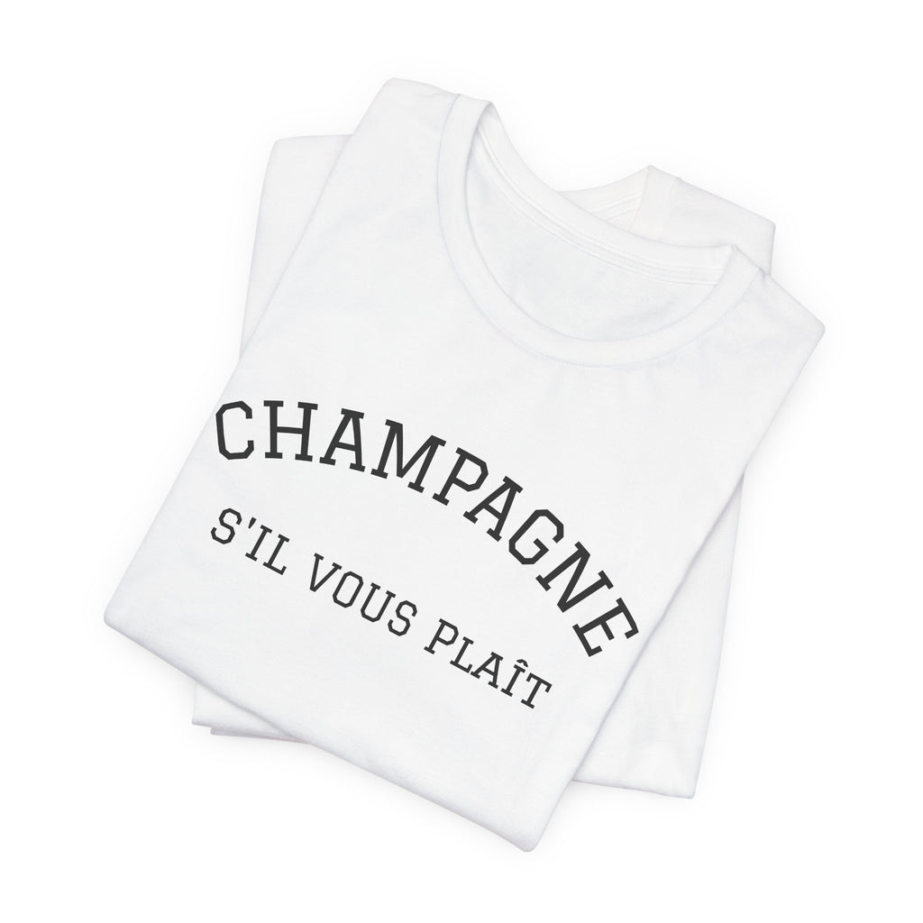 Champagne S'il Vous Plaît Tee | White Graphic T-Shirt