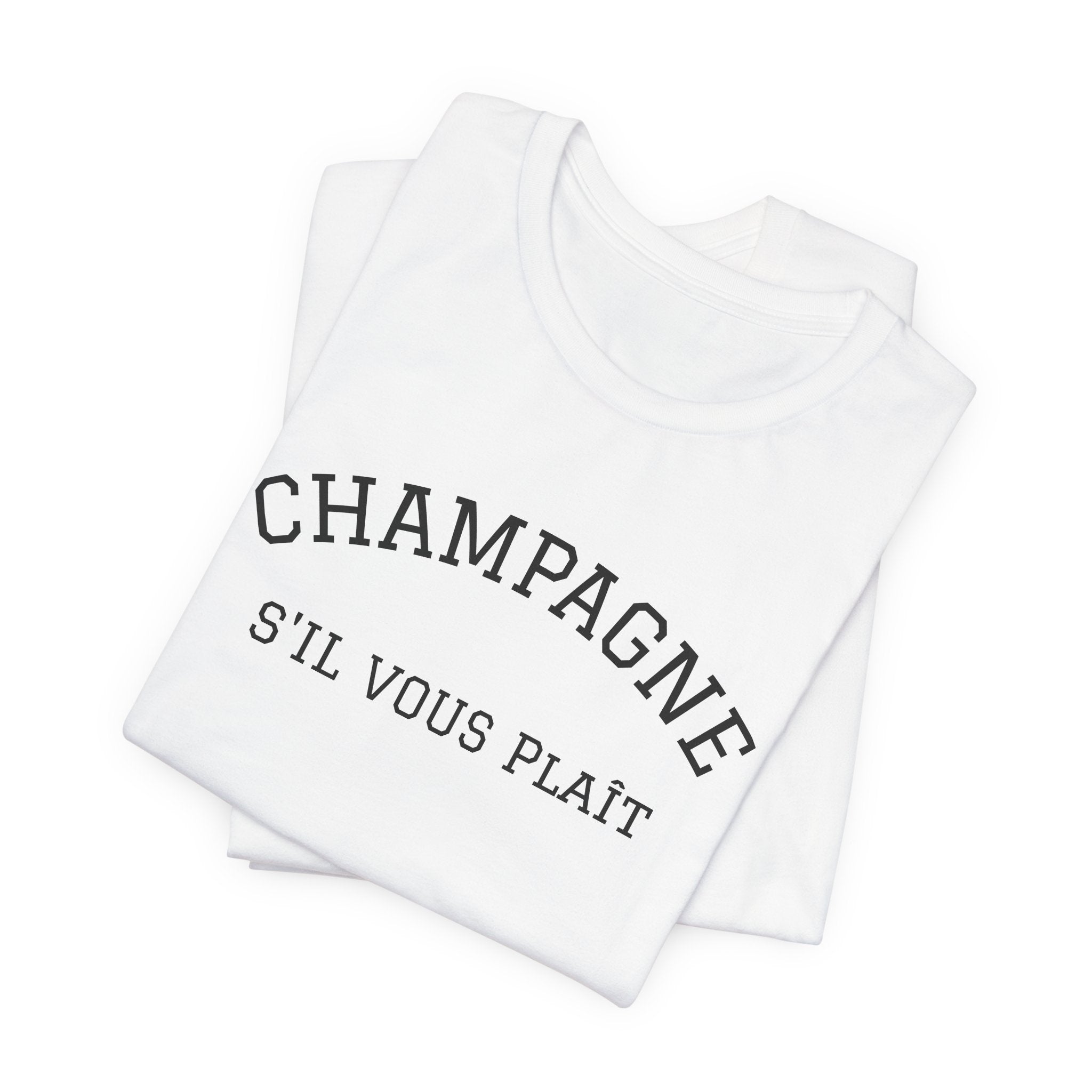 Champagne S'il Vous Plaît Tee | White Graphic T-Shirt