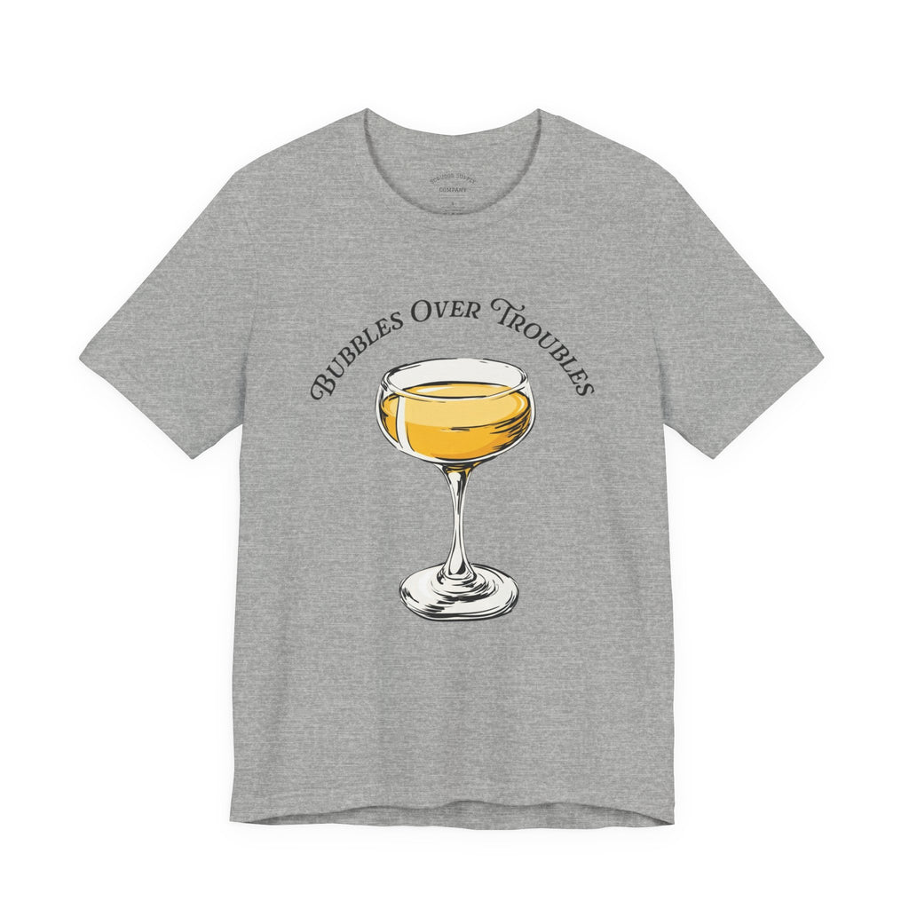 Bubbles Over Troubles Champagne Glass Tee | Cocktail Shirt