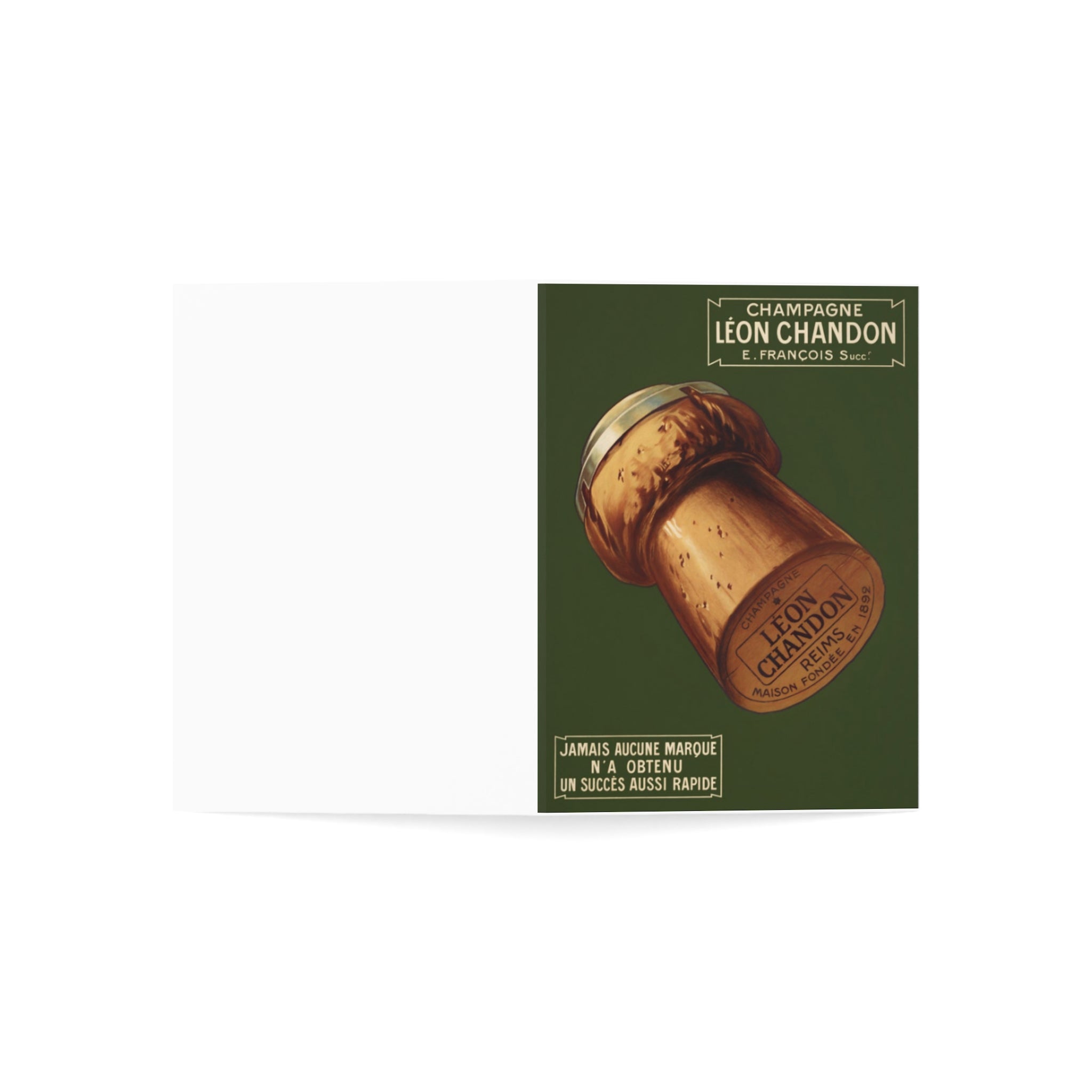 Vintage Champagne Advertisment Greeting Card | Blank Inside