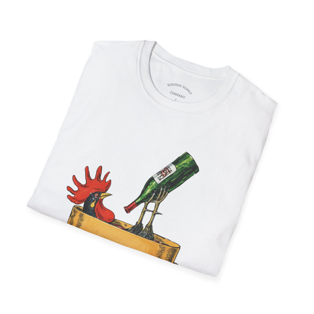 Wine Coq au Vin T-Shirt | Rooster, Wine Bottle, French cooking design