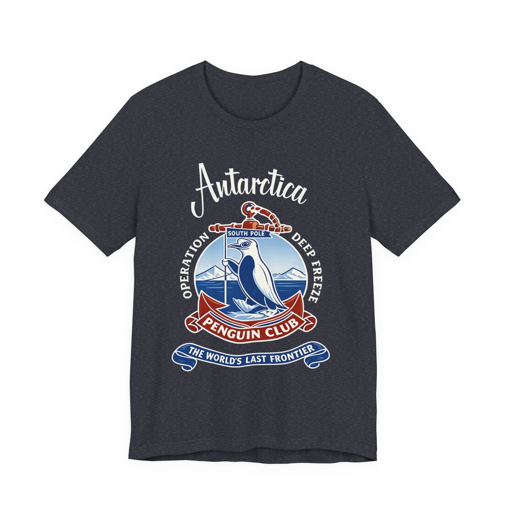 Antarctica Penguin Club Crest T-Shirt | South Pole Expedition T-Shirt