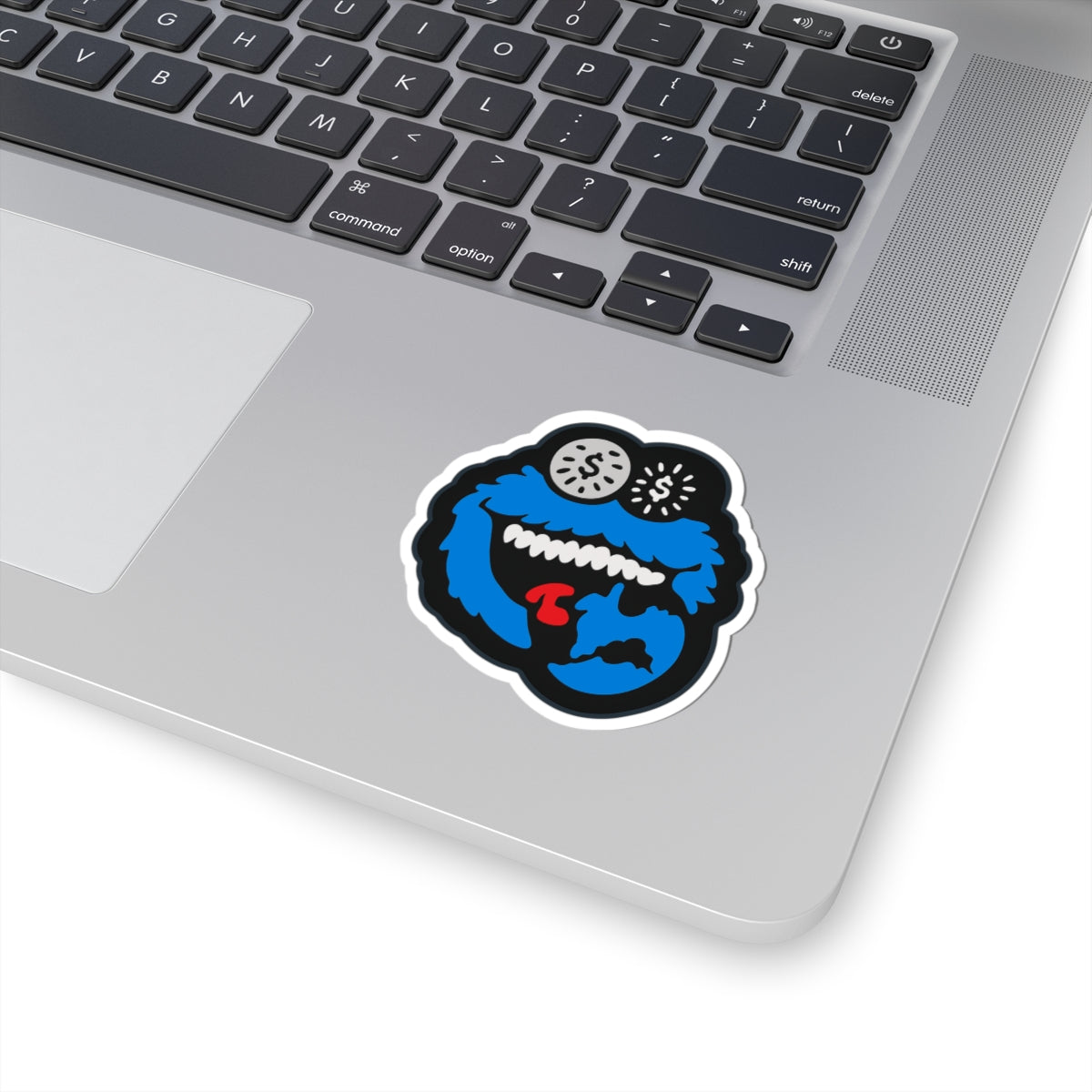 Blue Cookie Monster Face  Vinyl Sticker