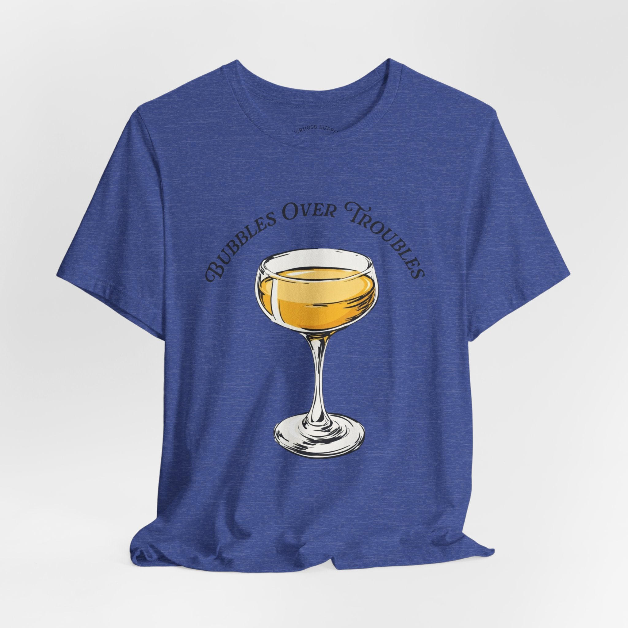 Bubbles Over Troubles Champagne Glass Tee | Cocktail Shirt