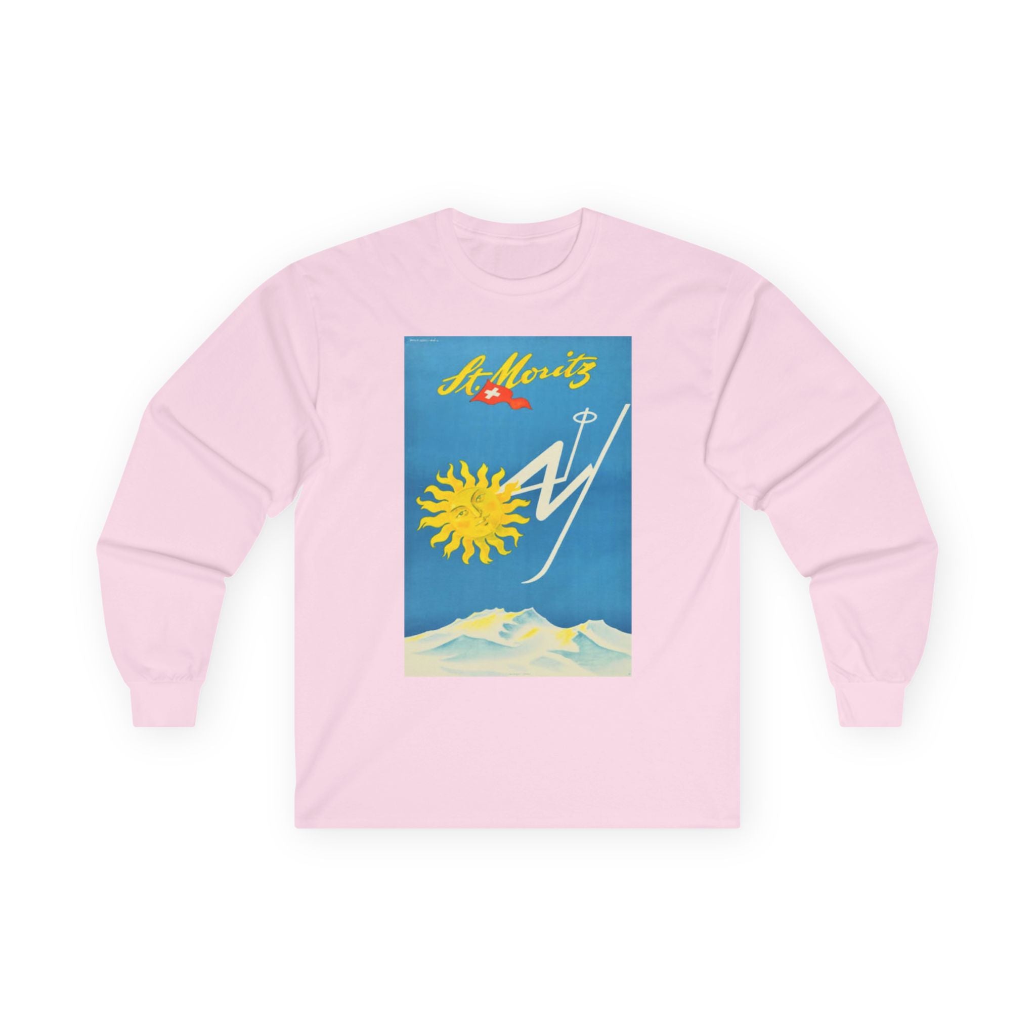 St. Moritz Ski Vintage Poster,  long sleeve T-shirt