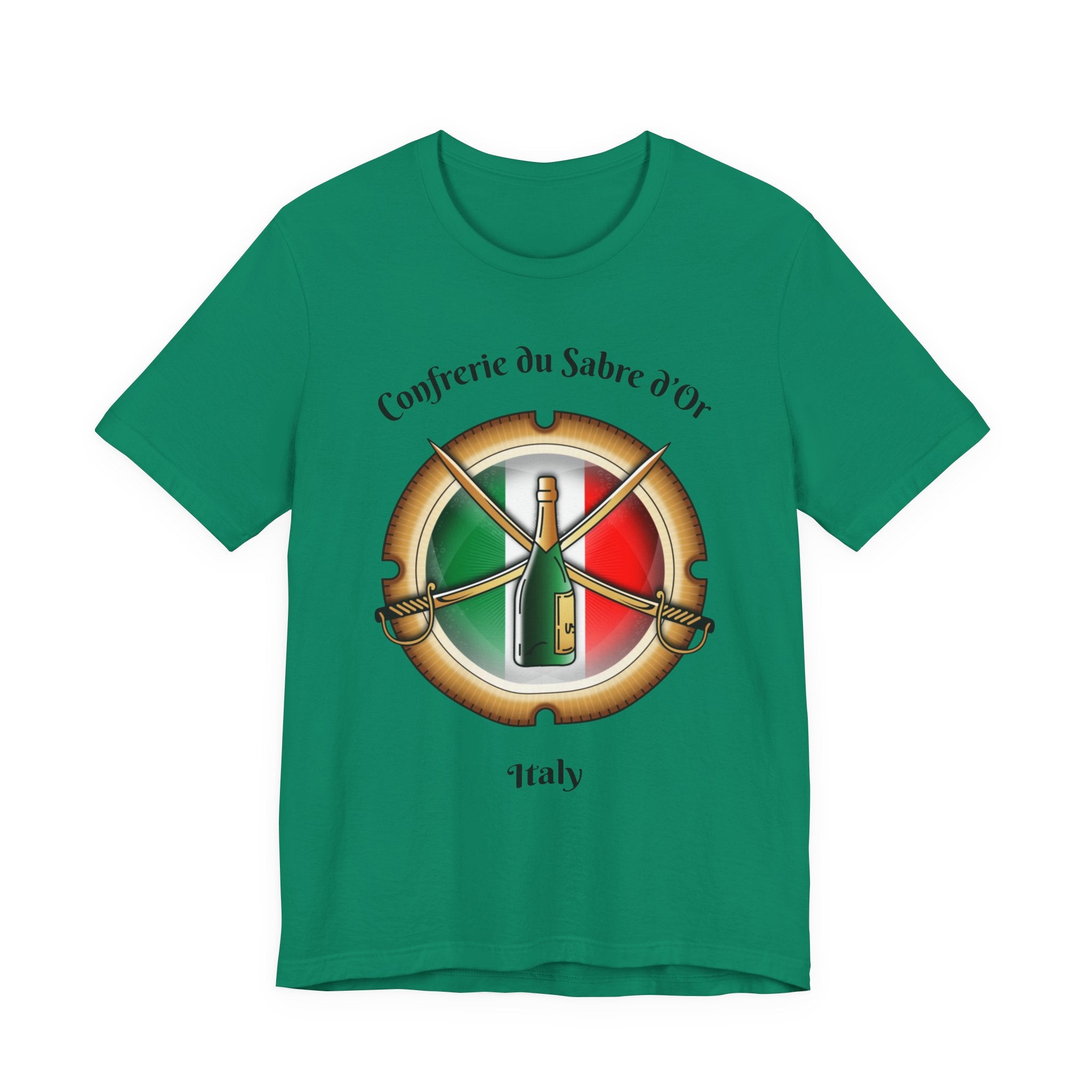 Italian Heritage T-Shirt, Confrérie du Sabre dOr France T-Shirt ,Champagne Sabering Society Emblem Tee