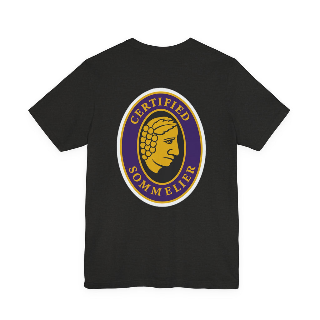 Certified Sommelier T-shirt, featuring the official emblem in striking purple, gold, and black