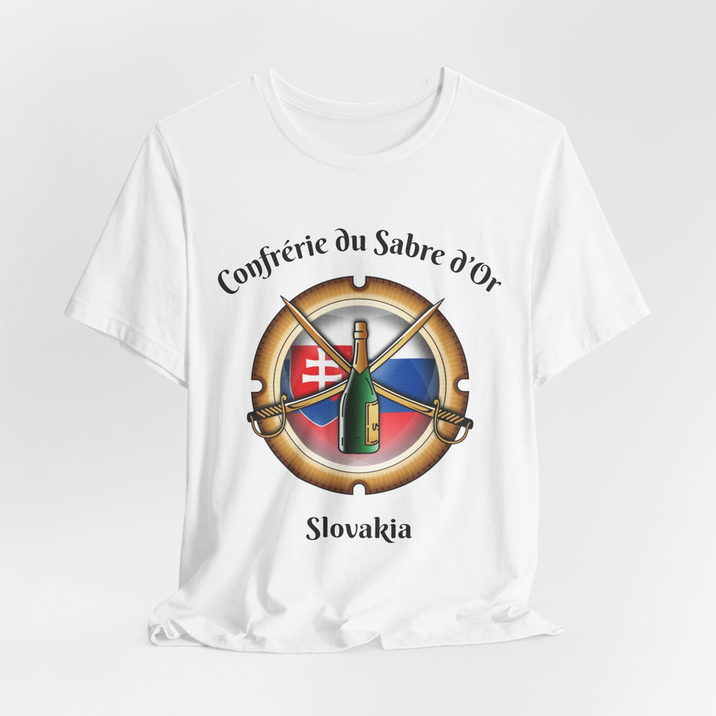 Slovakia Heritage, Sabering Society Slovak Crest T-Shirt, Champagne and Sabrage Heritage Design