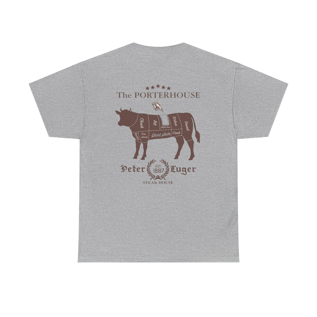 Peter Luger Vintage Butcher Cut Diagram T-Shirt | Porterhouse Steak Cow Diagram