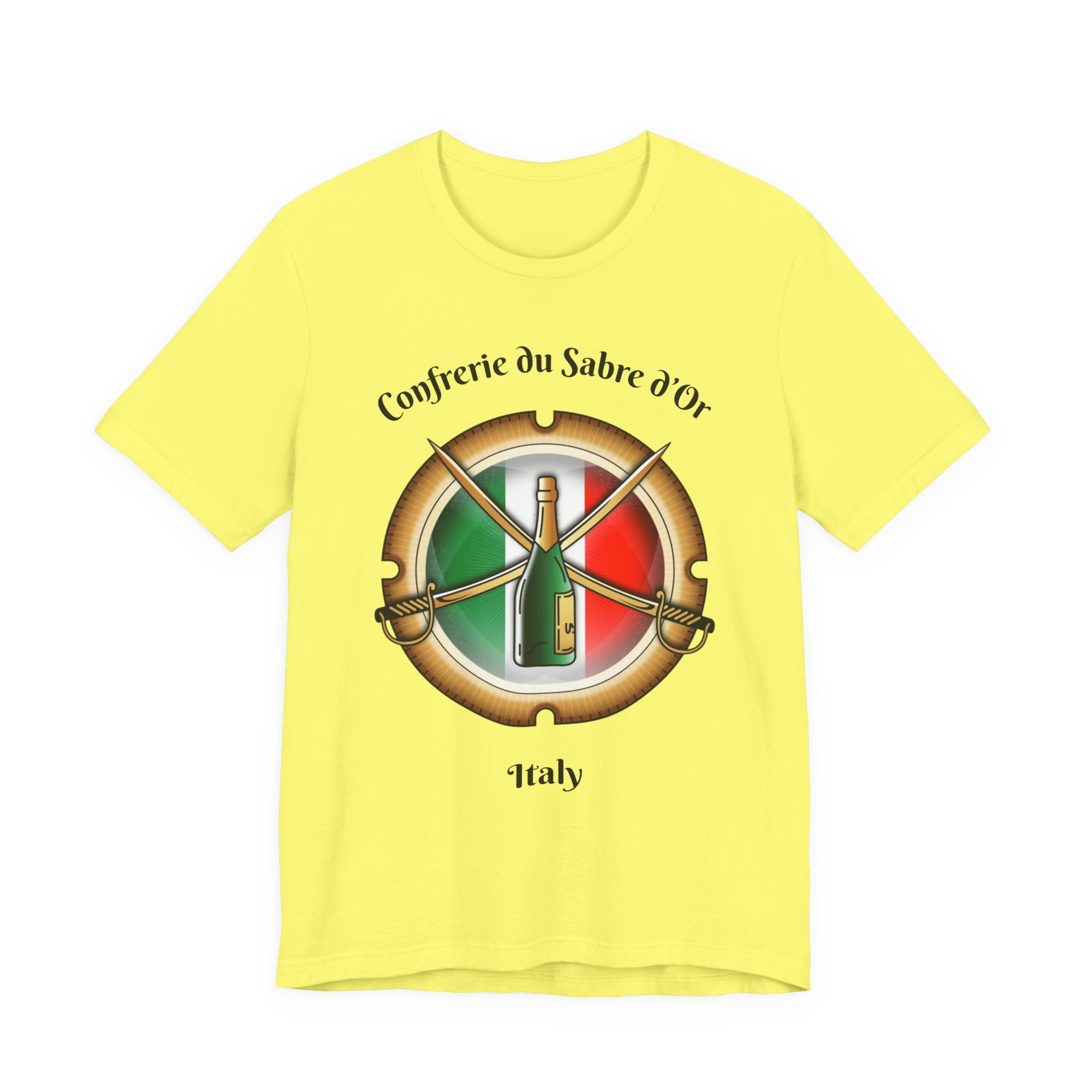 Italian Heritage T-Shirt, Confrérie du Sabre dOr France T-Shirt ,Champagne Sabering Society Emblem Tee