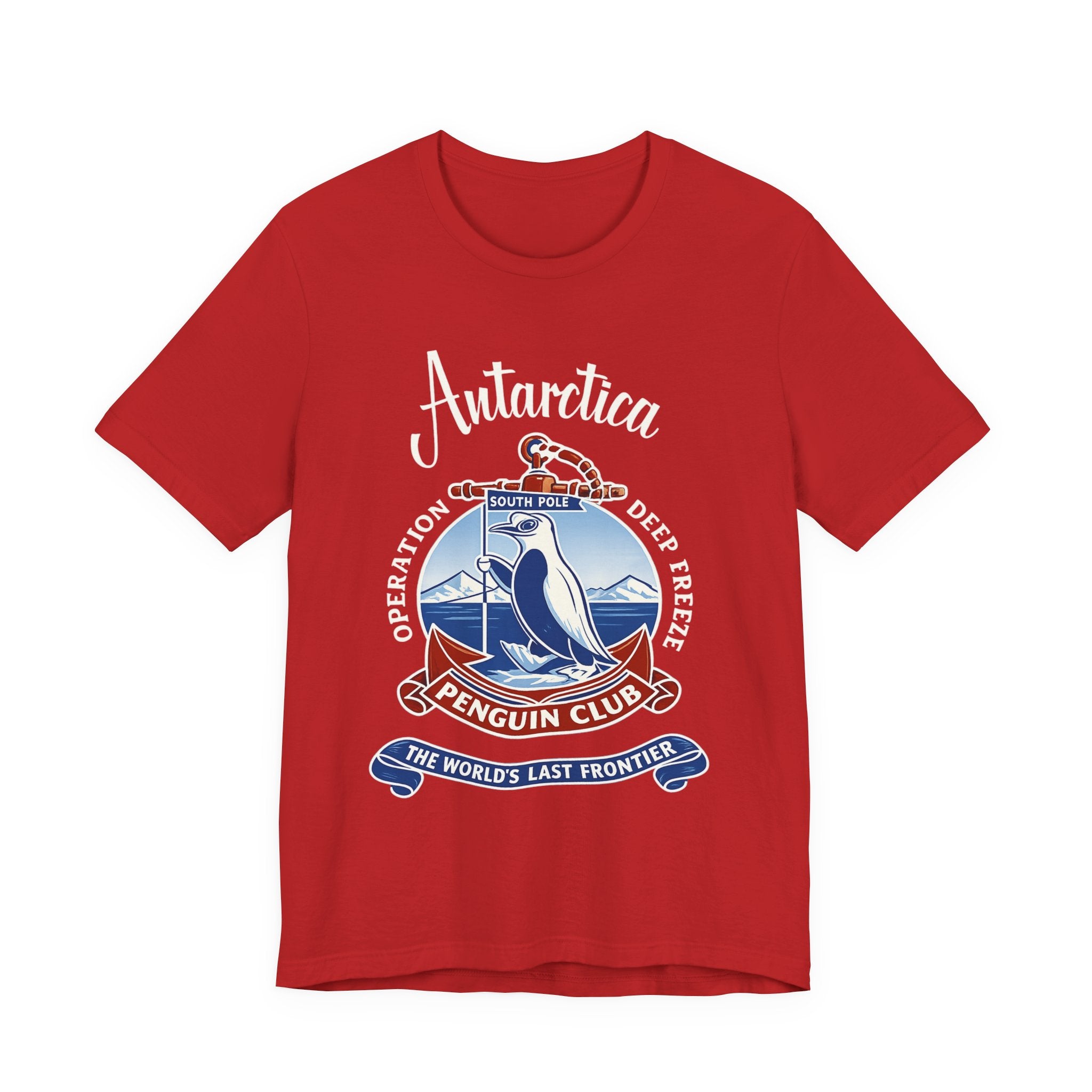 Antarctica Penguin Club Crest T-Shirt | South Pole Expedition T-Shirt