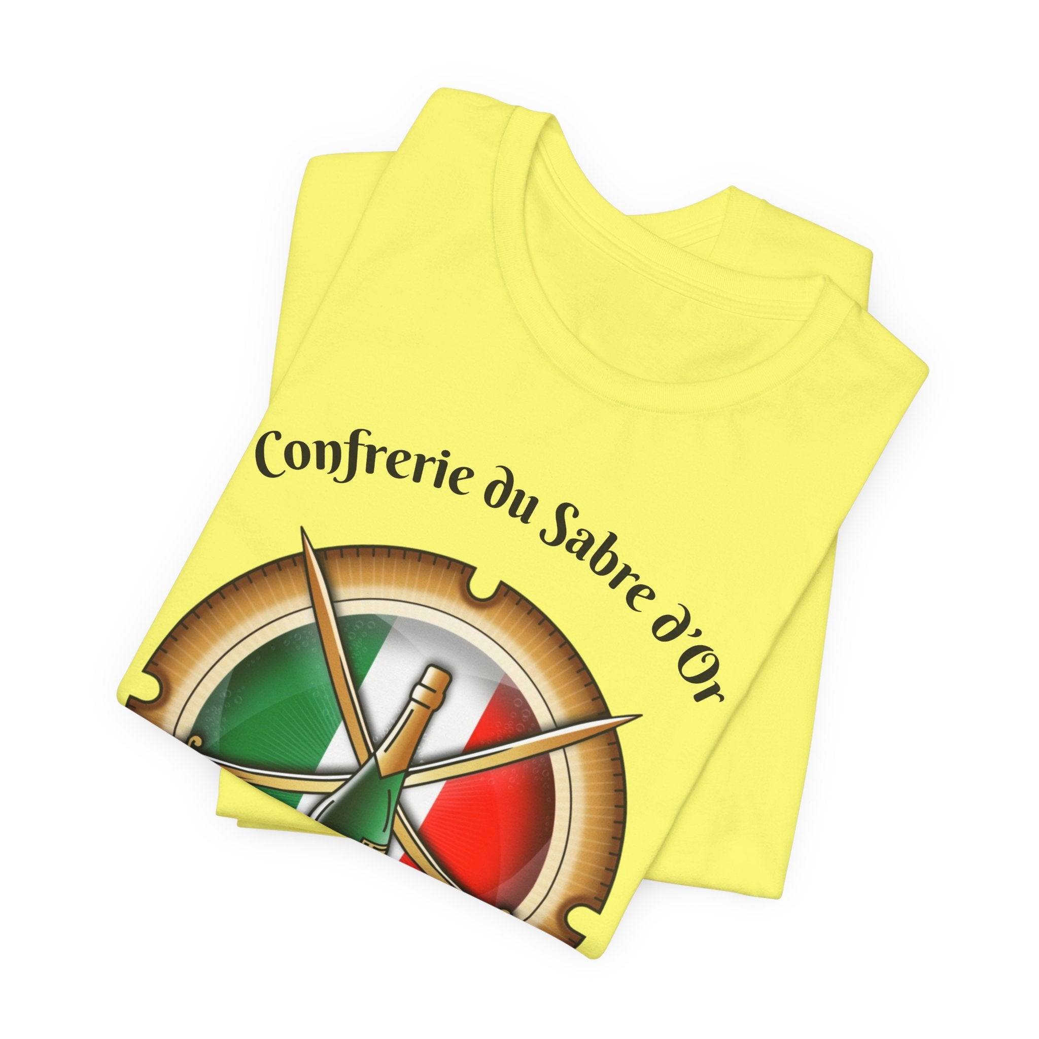 Italian Heritage T-Shirt, Confrérie du Sabre dOr France T-Shirt ,Champagne Sabering Society Emblem Tee