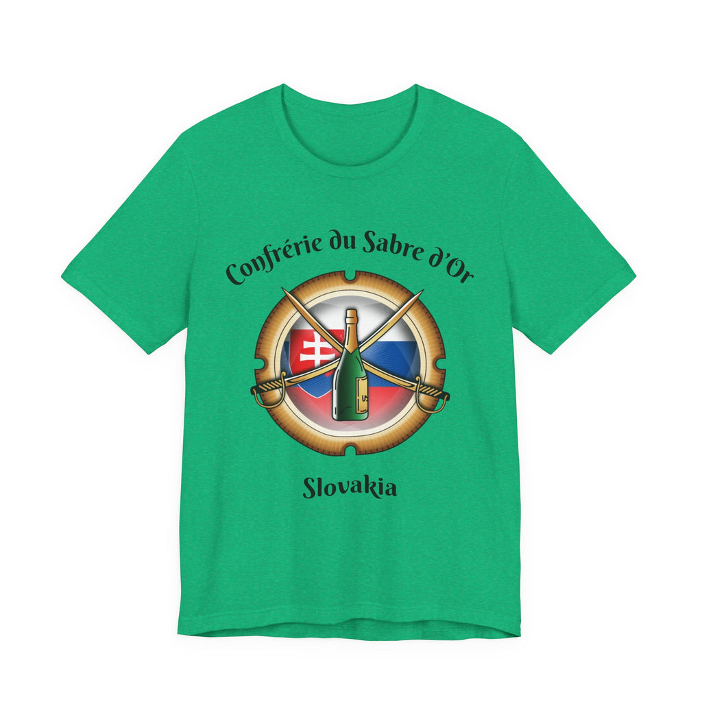 Slovakia Heritage, Sabering Society Slovak Crest T-Shirt, Champagne and Sabrage Heritage Design