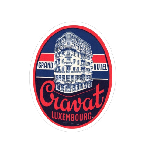 Cravat Luxembourg Grand Hotel Sticker | Vintage Travel Decal
