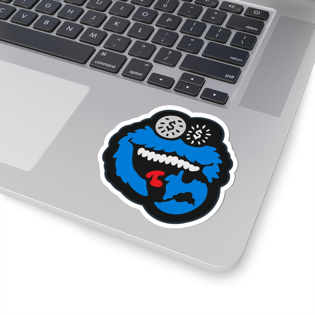 Blue Cookie Monster Face  Vinyl Sticker