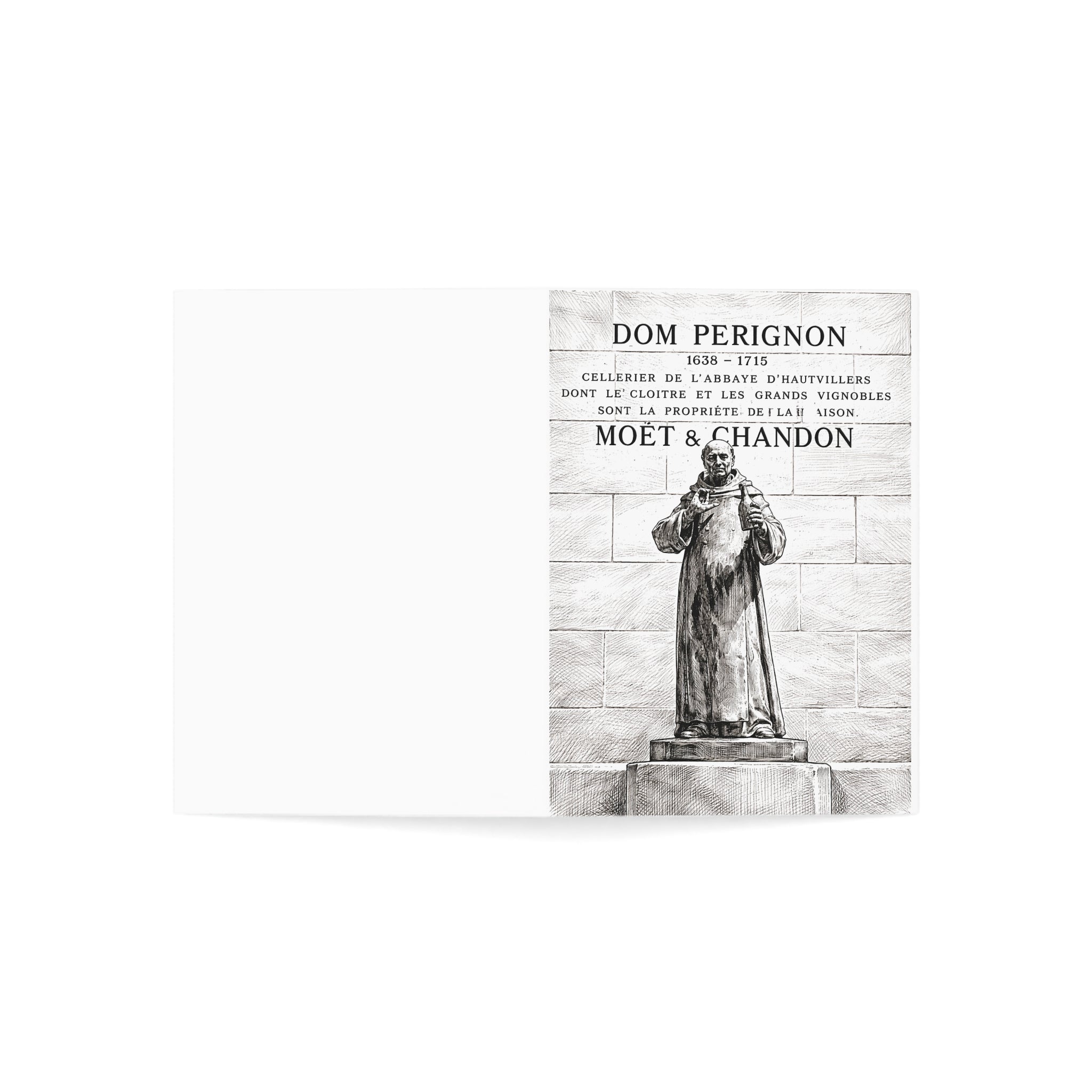Dom Pérignon Statue vintage label Cards | Champagne themed blank greeting cards