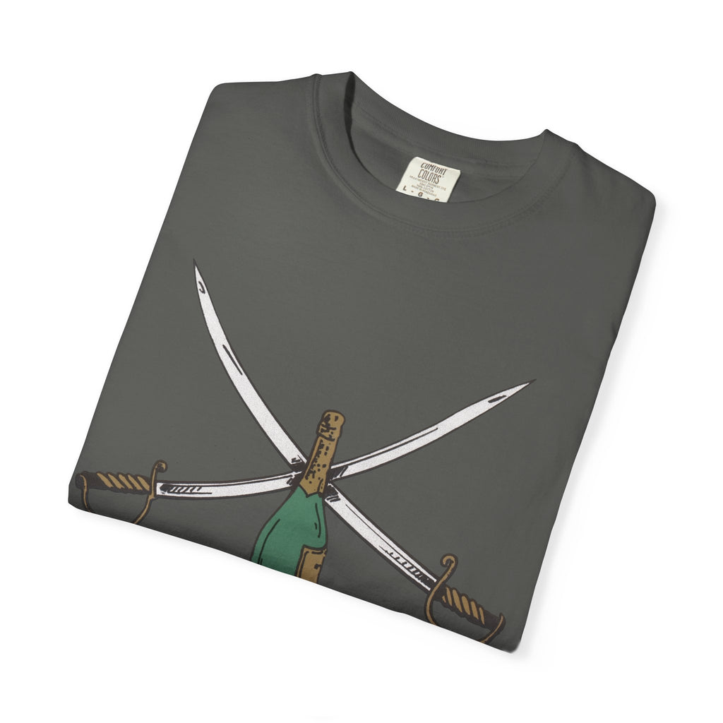 Champagne Sabering T-Shirt, Crossed Sabers & Bottle Graphic Tee