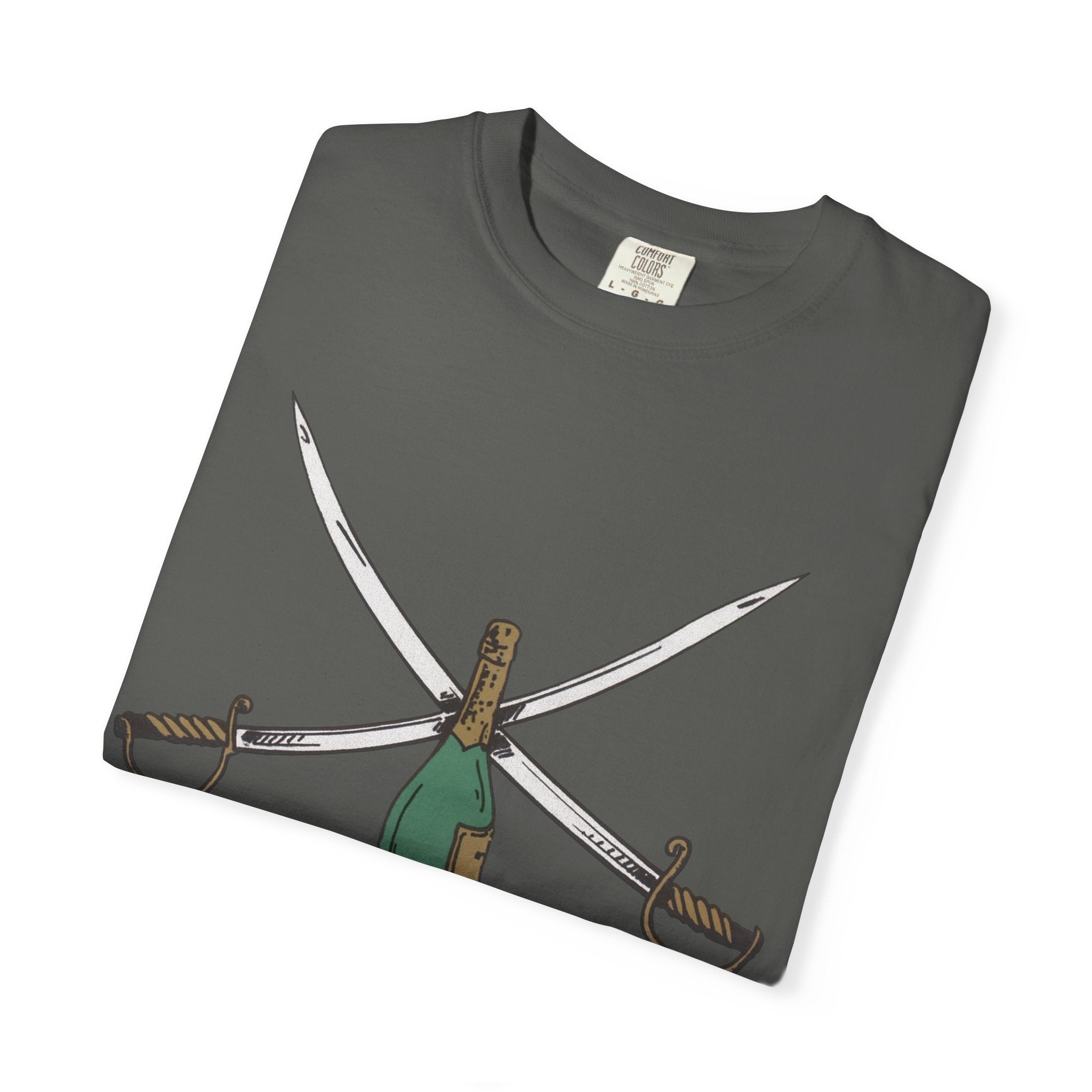 Champagne Sabering T-Shirt, Crossed Sabers & Bottle Graphic Tee