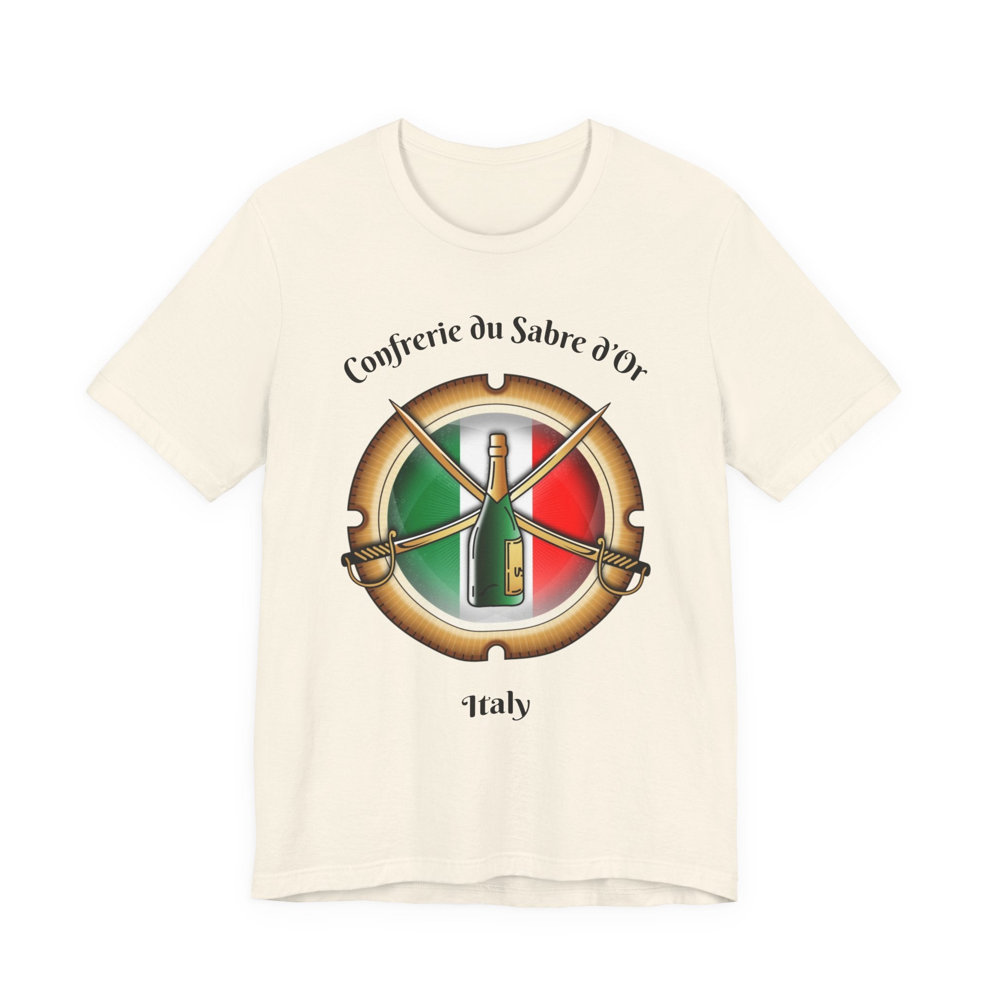 Italian Heritage T-Shirt, Confrérie du Sabre dOr France T-Shirt ,Champagne Sabering Society Emblem Tee
