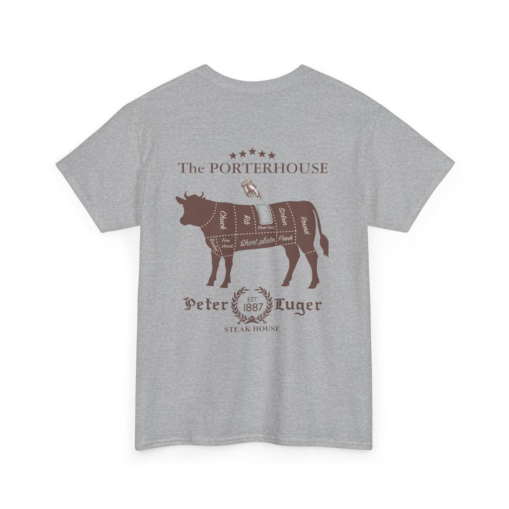 Peter Luger Vintage Butcher Cut Diagram T-Shirt | Porterhouse Steak Cow Diagram