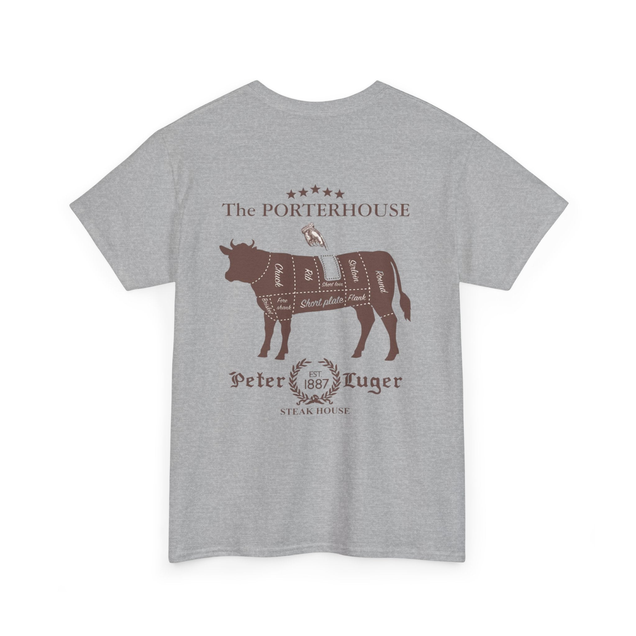 Peter Luger Vintage Butcher Cut Diagram T-Shirt | Porterhouse Steak Cow Diagram