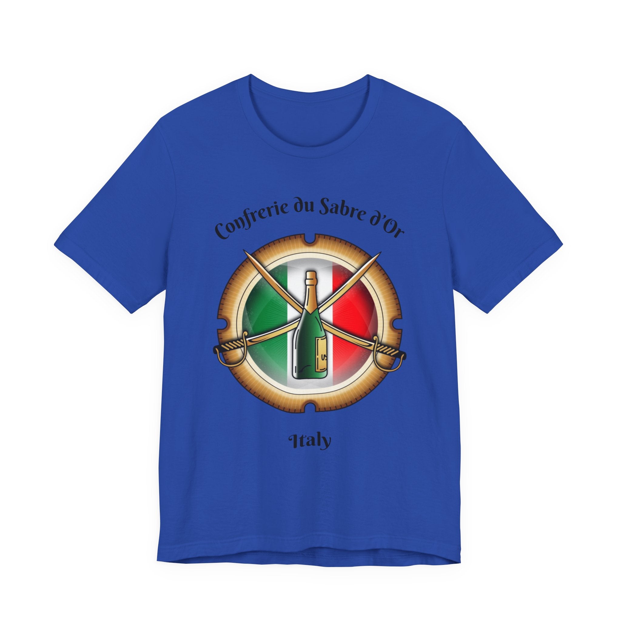 Italian Heritage T-Shirt, Confrérie du Sabre dOr France T-Shirt ,Champagne Sabering Society Emblem Tee