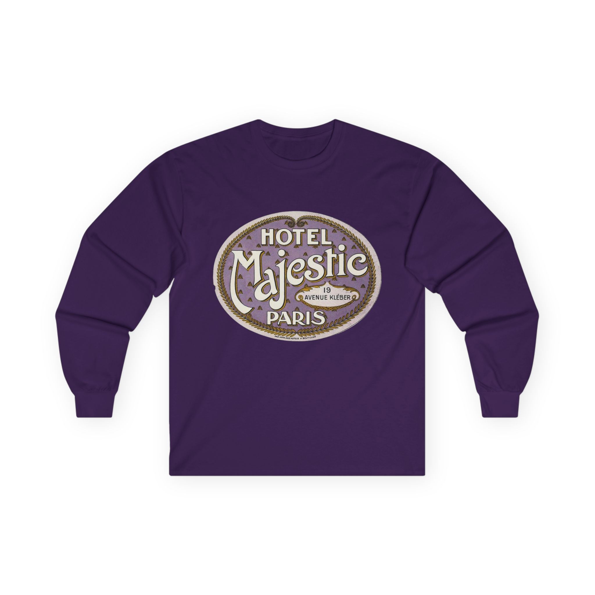 Hotel Majestic Paris vintage logo Long Sleeve T-Shirt