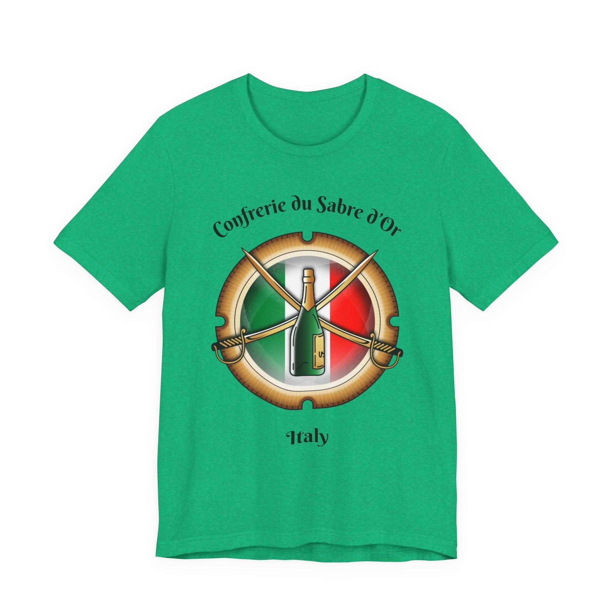 Italian Heritage T-Shirt, Confrérie du Sabre dOr France T-Shirt ,Champagne Sabering Society Emblem Tee