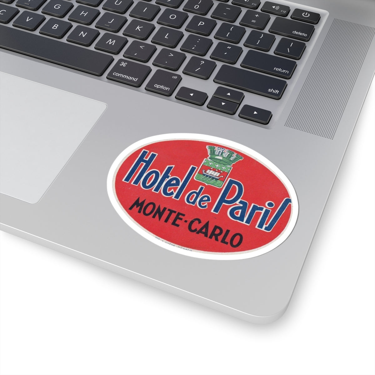 Hotel de Paris Monte-Carlo Oval Vinyl Sticker | Vintage Travel