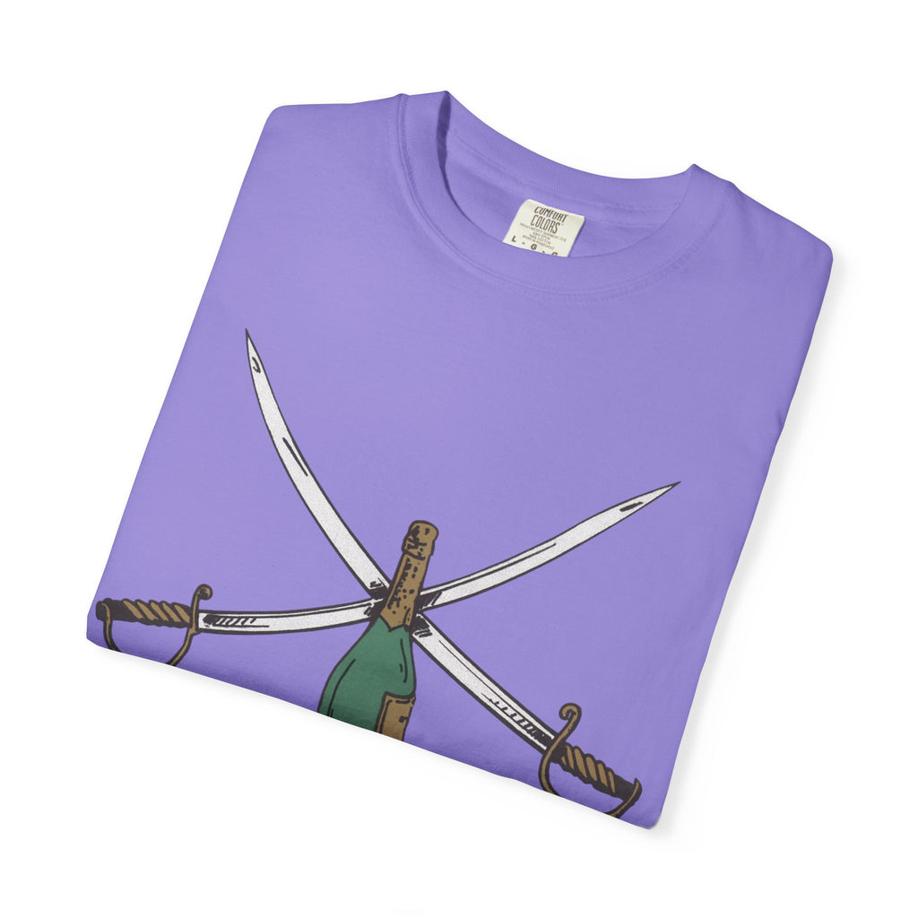 Champagne Sabering T-Shirt, Crossed Sabers & Bottle Graphic Tee