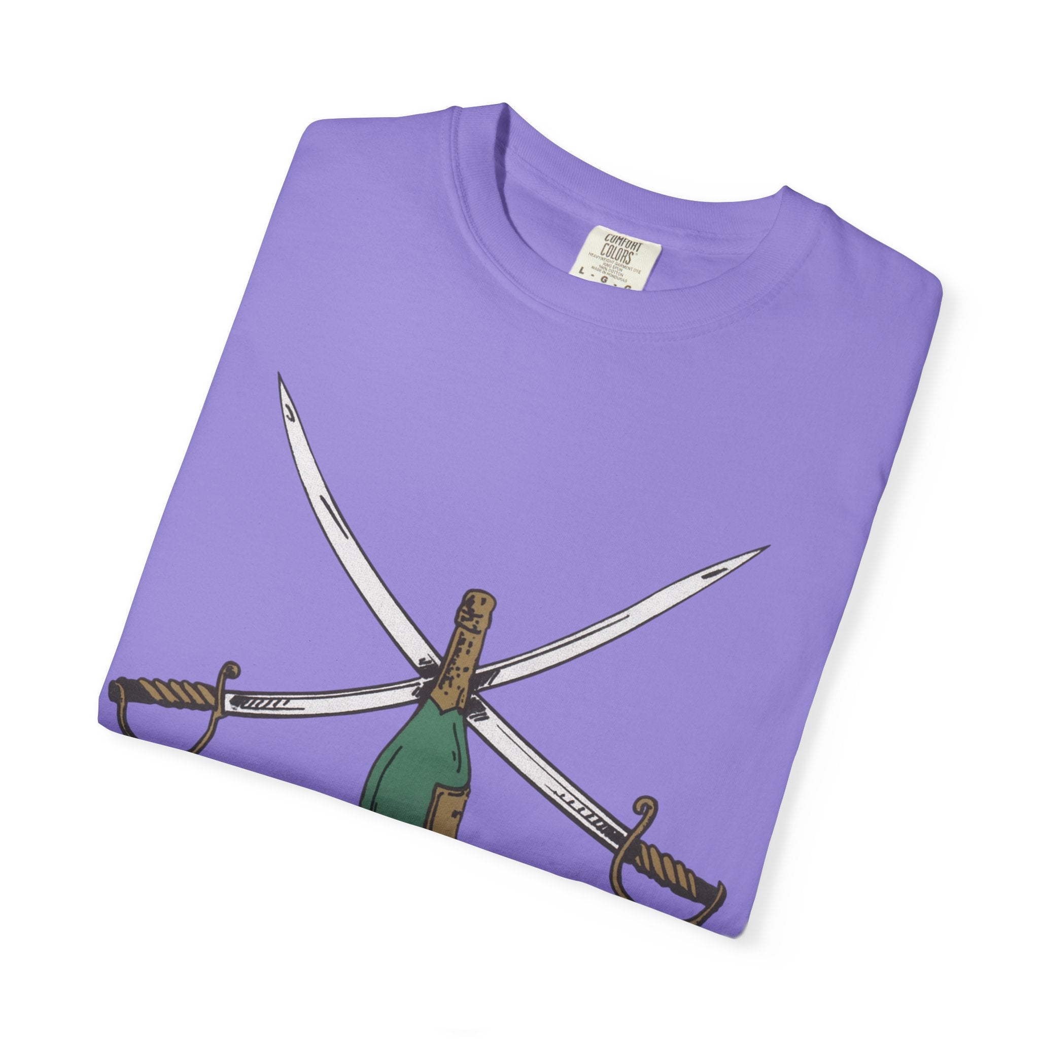 Champagne Sabering T-Shirt, Crossed Sabers & Bottle Graphic Tee