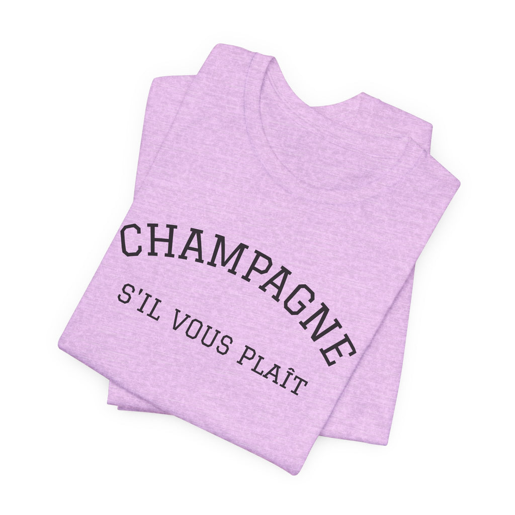 Champagne S'il Vous Plaît Tee | White Graphic T-Shirt