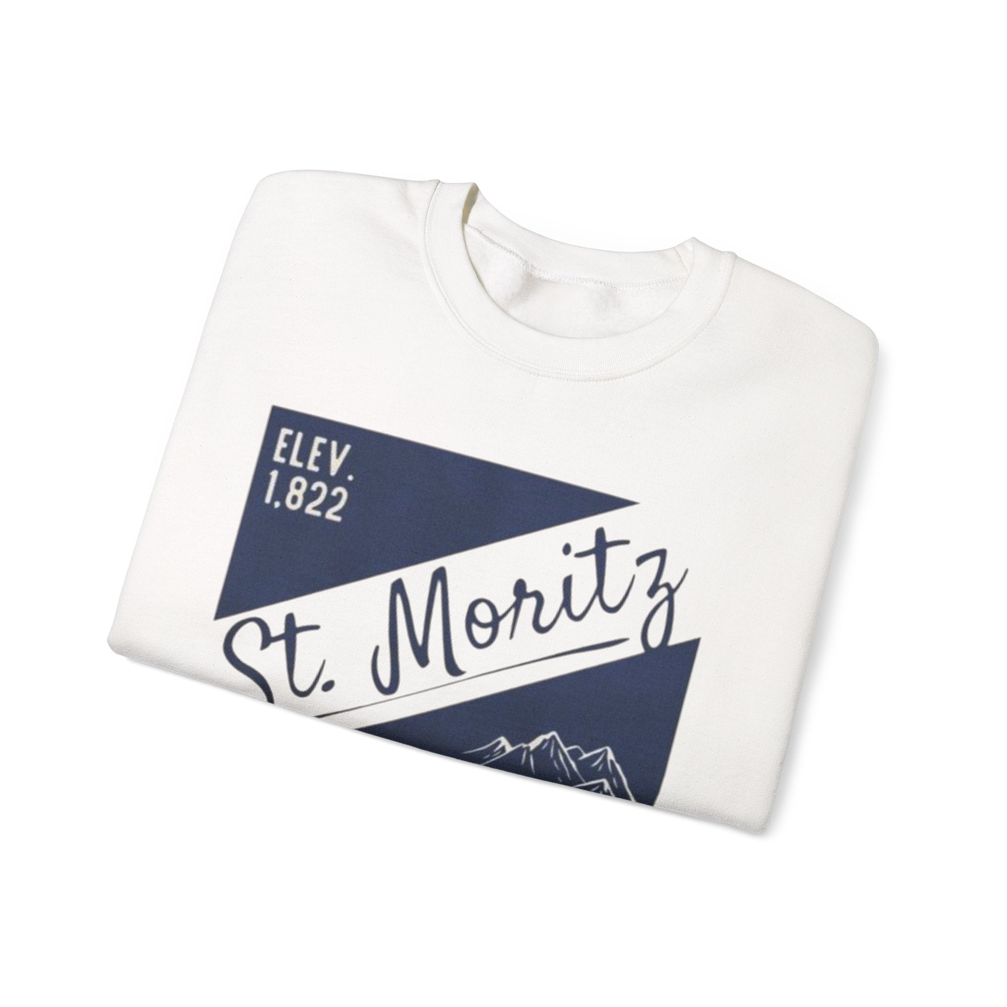 St. Moritz Ski Resort Vintage Sweatshirt | Switzerland Mountain Elev. 1,822