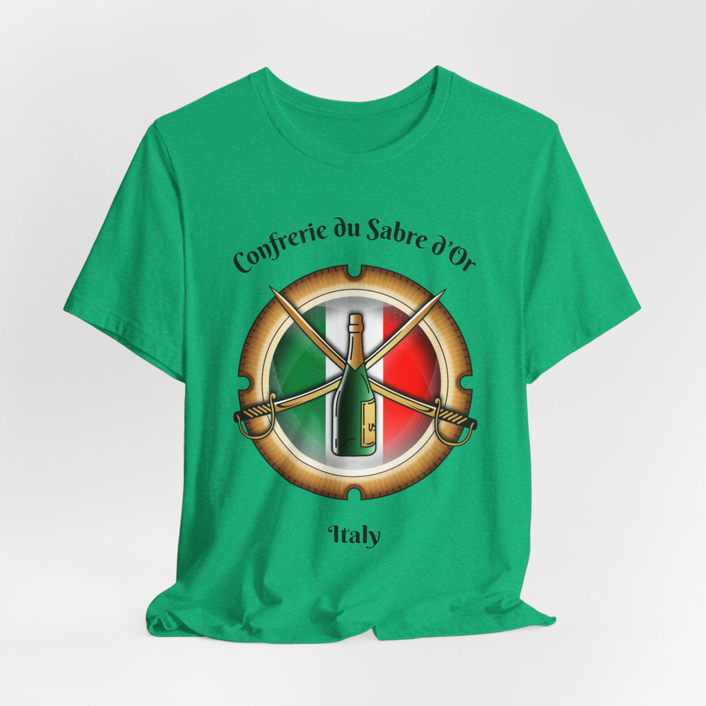 Italian Heritage T-Shirt, Confrérie du Sabre dOr France T-Shirt ,Champagne Sabering Society Emblem Tee