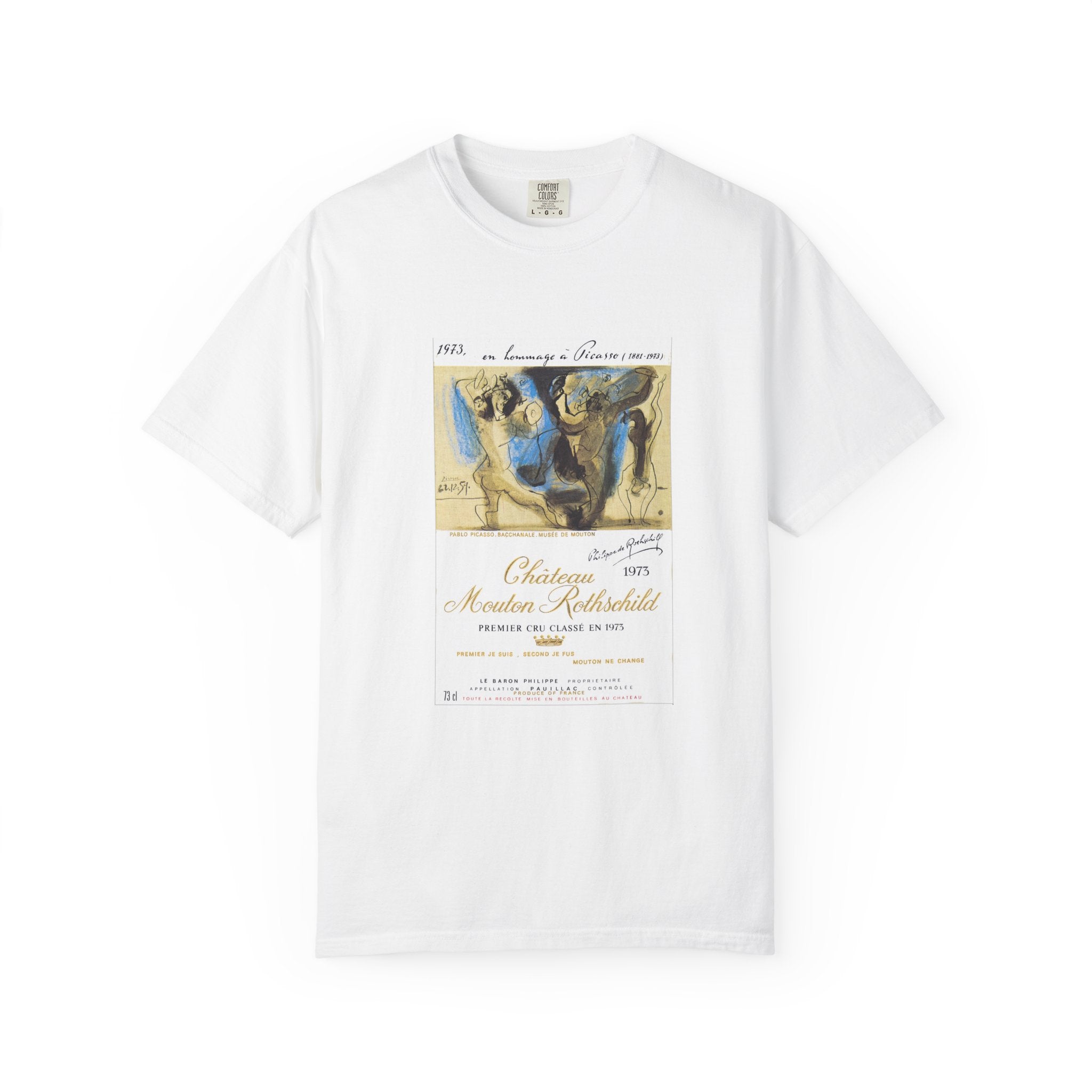 Vintage Picasso Mouton Rothschild 1973 Wine Label T-Shirt