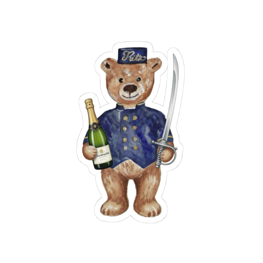 Vintage Ritz Paris Champagne Bear Vinyl Sticker