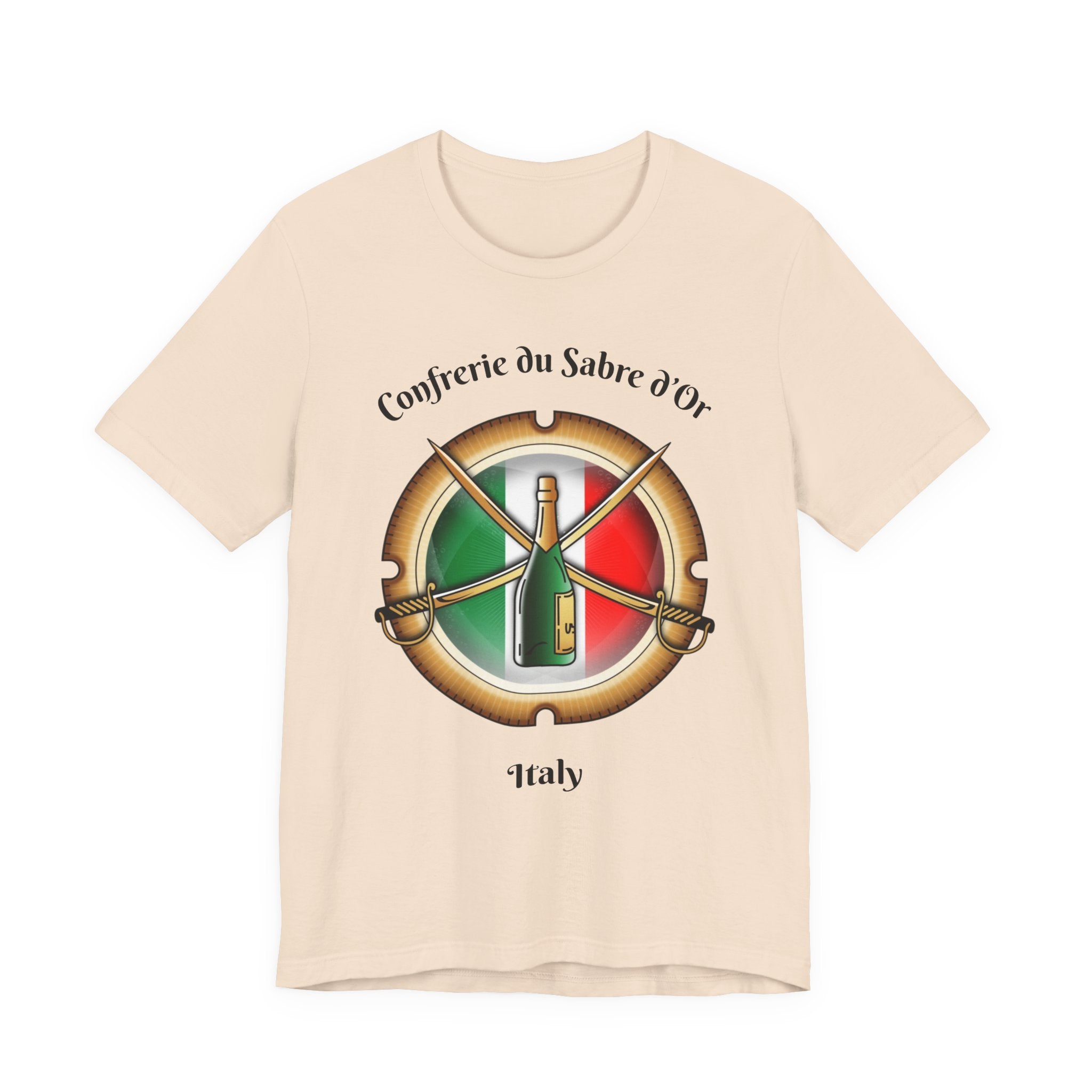 Italian Heritage T-Shirt, Confrérie du Sabre dOr France T-Shirt ,Champagne Sabering Society Emblem Tee