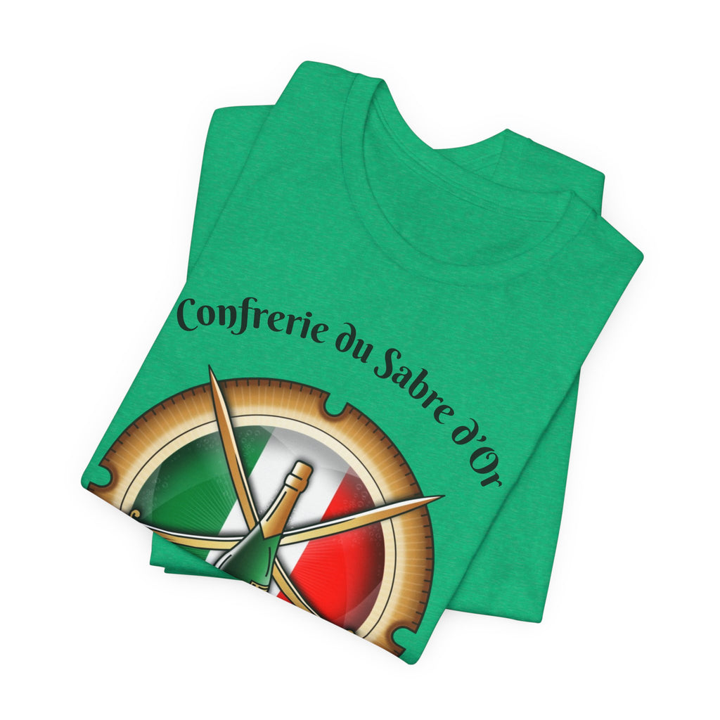 Italian Heritage T-Shirt, Confrérie du Sabre dOr France T-Shirt ,Champagne Sabering Society Emblem Tee