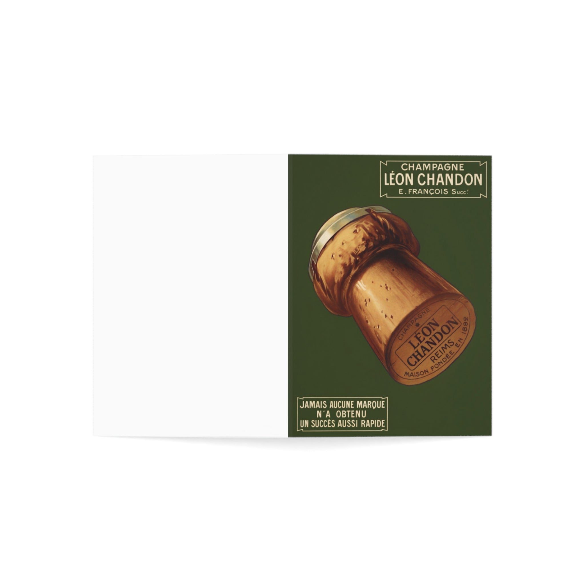 Vintage Champagne Advertisment Greeting Card | Blank Inside